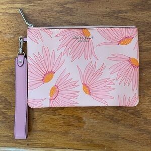 Kate Spade Spencer Falling Flower Pink and Orange Floral Clutch Wristlet